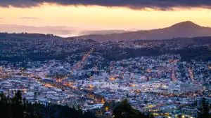 Aerial view of Dunedin at sunset for Moving to Dunedin Long Distance relocation